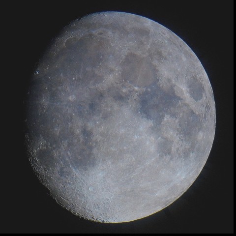 月の彩り(月齢12.02、彩度強調)・テスト撮影