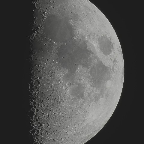 月面五態(月齢7.68「上弦」)