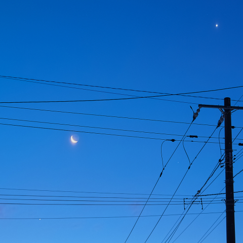 月、金星と木星の集合