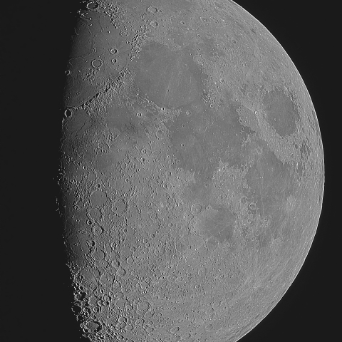 月面五態(月齢8.71)・再画像処理
