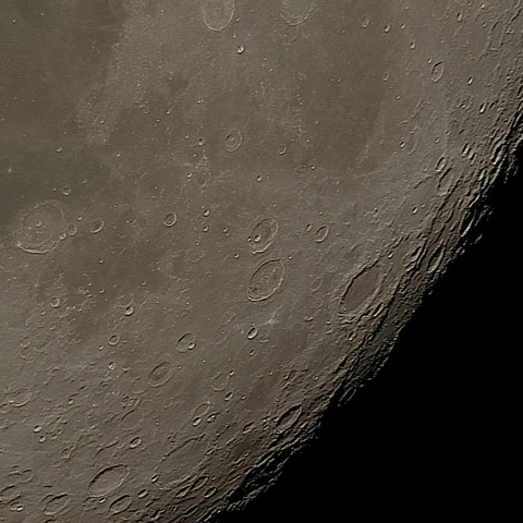 月面「フンボルト海のリング構造とエンディミオン」附近