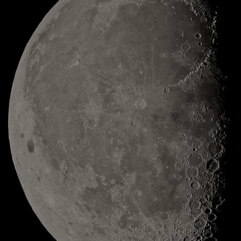 朝の月(月齢21.45)