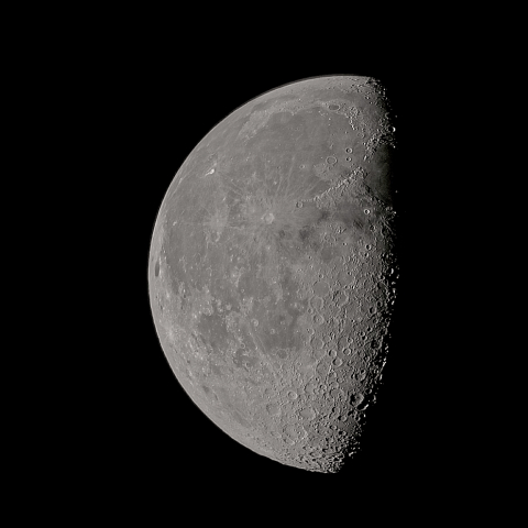 朝の月(月齢21.00)