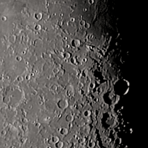 月面「アルタイ断崖～ラモントのリンクルリッジ」附近