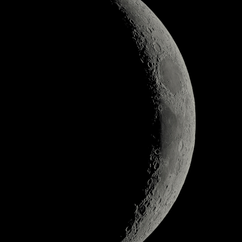 四日月(月齢3.48)・再画像処理