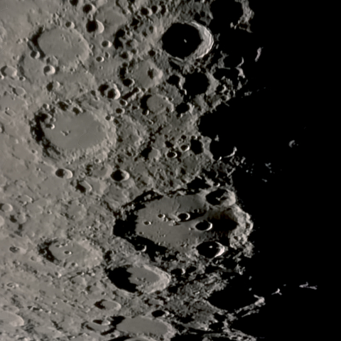月面「クラヴィウスとティコ」附近