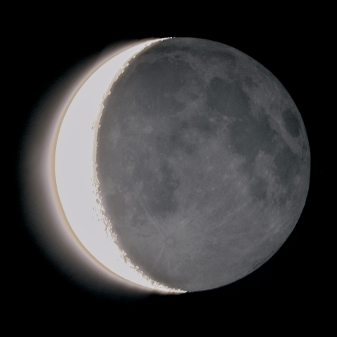 二十七日月(地球照、月齢26.06)