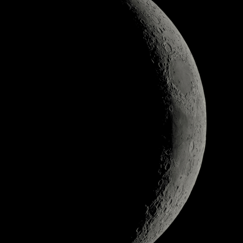 四日月(月齢3.48)・再画像処理