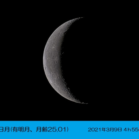 二十六日月(有明月、月齢25.01)