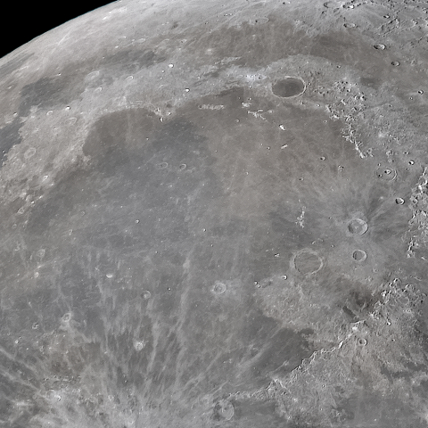 月面「雨の海」附近