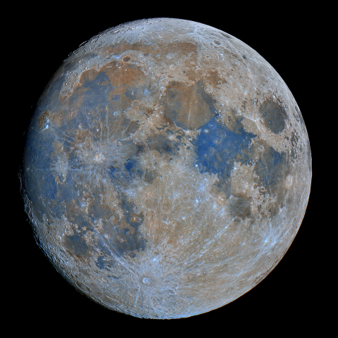 十三日月(月齢12.7)・彩度強調三態