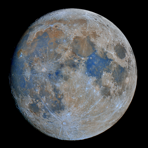 十三日月(月齢12.7)・彩度強調(再画像処理)