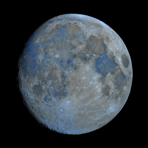 十四日月(月齢13.3)・彩度強調