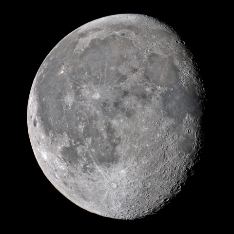 十九日月(寝待月、月齢18.1)・再画像処理