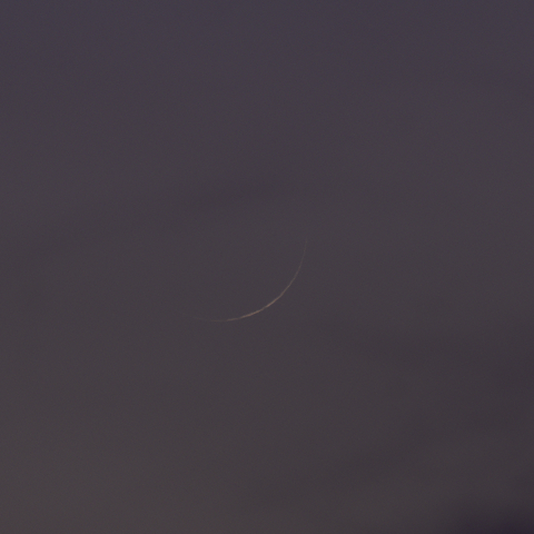二日月(繊月、月齢1.1)
