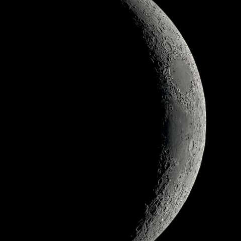 四日月(月齢3.5)・再画像処理