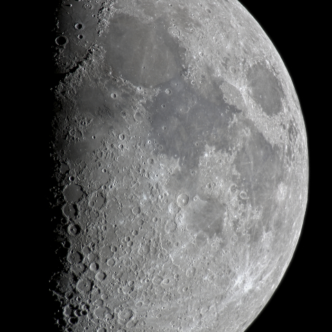 八日月(上弦、月齢7.5)・再画像処理