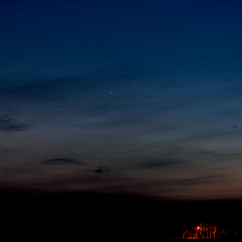 水星とプレアデス星団M45の接近②