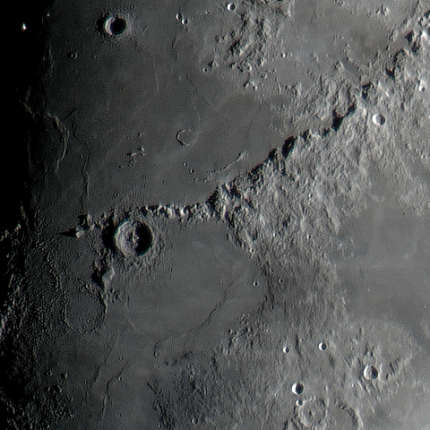 月面「コペルニクス～エラトステネス～アペニン山脈」附近