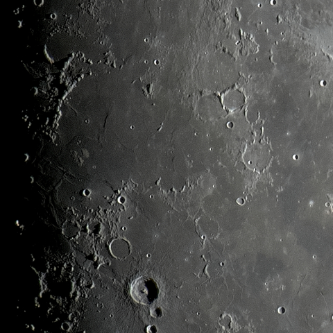 月面「フラマウロ丘陵～リフェウス山脈～ブリアルドス」附近