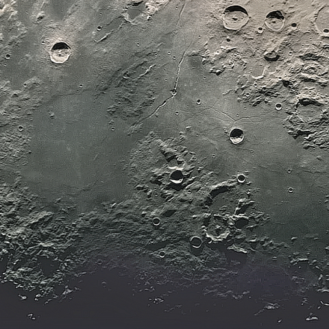 月面「アペニン山脈～ヒギヌス谷～トリスネッカー谷」附近