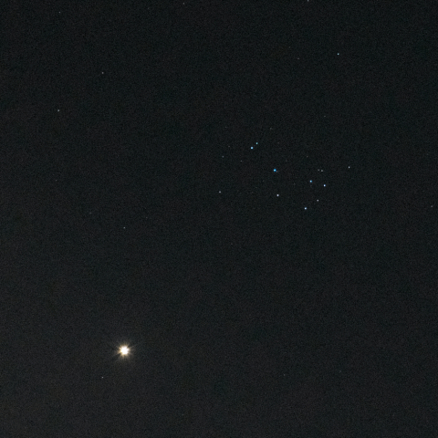 金星とプレアデス星団の接近(2023.04.10)