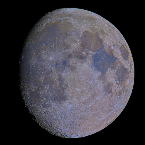 十三日月(月齢12.3)・彩度強調・改訂版