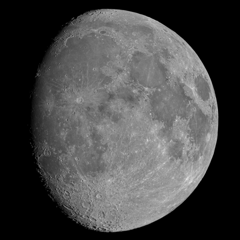 十二日月(月齢11.8)・モノクロ化