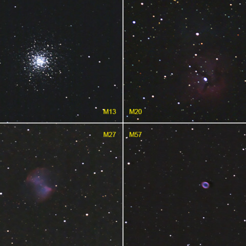 ASI120MCによる夏の星雲・星団