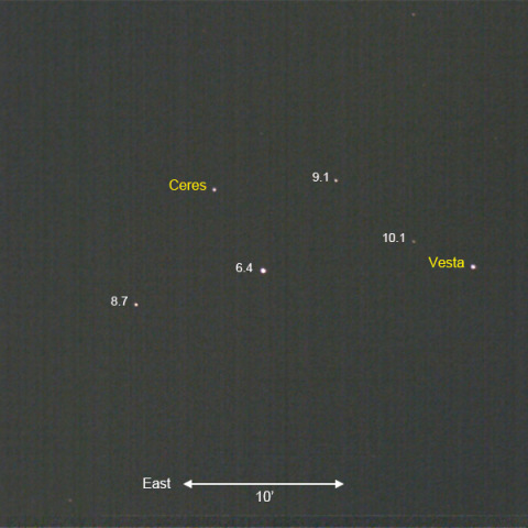 小惑星ケレスとベスタの大接近