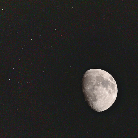 月とプレセペ星団