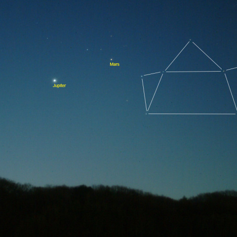 明け方の3惑星といて座のティーポット