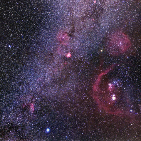 冬の大三角を流れる天の川