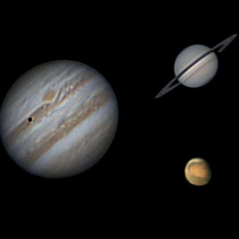 11月21日の土星、木星、火星