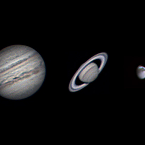 6月17日の木星、土星、火星