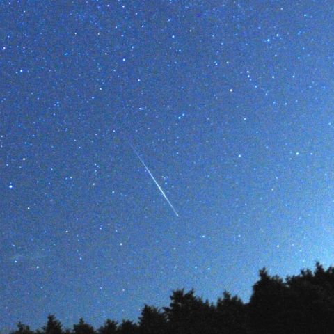 湯ノ岳に降るペルセウス座流星