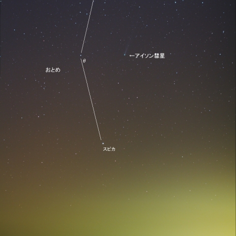 50mmレンズによるアイソン彗星