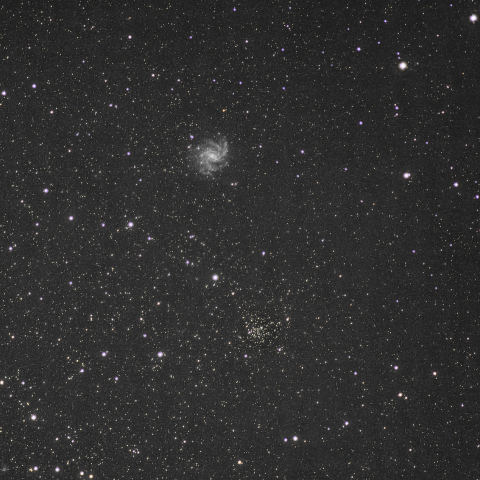 NGC6939（散開星団）とNGC6946（銀河）ケフェウス座