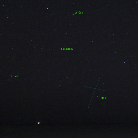 ケンタウルス座と南十字星