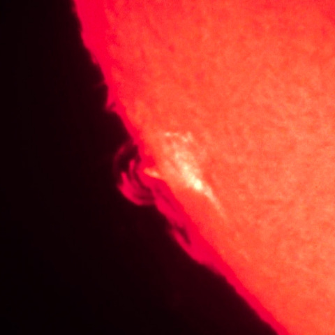 1/1の太陽（早朝のX5.0フレアの残光とループ）