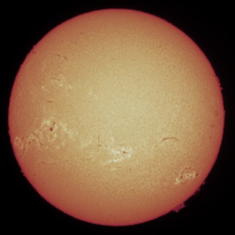 9/4朝の太陽(Hα中心付近・カラーにて)