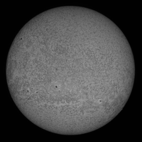 9/6朝の太陽(Hα少し短波長側)