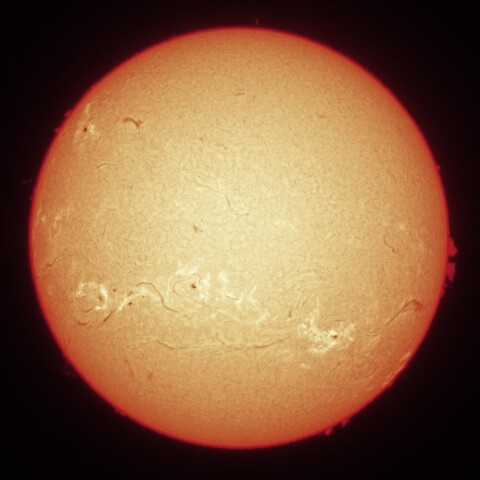 9/6朝の太陽(Hα・カラーにて)