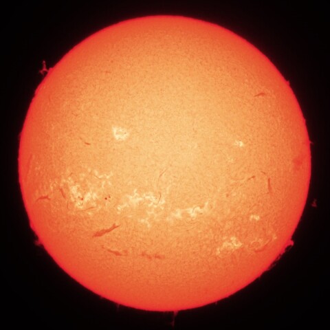 10/1朝の太陽(Hα中心付近・カラーにて)