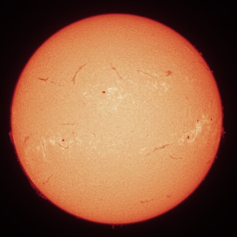 12/2昼の太陽(Hα中心付近・カラーにて)