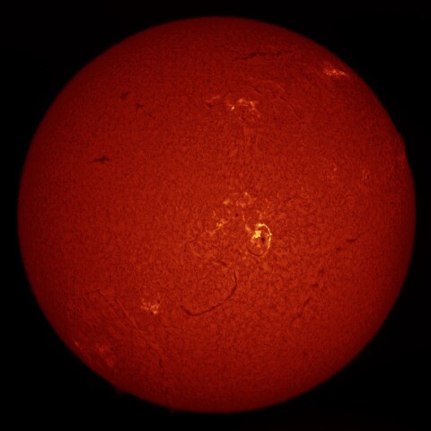 1/1朝の太陽(Hα中心付近・カラーにて)