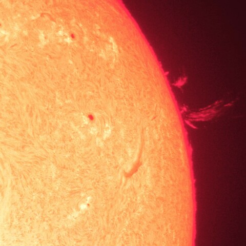 3/20朝の太陽(プロミネンス噴出)