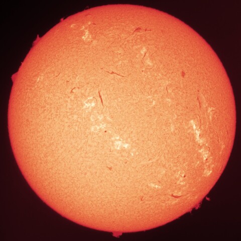 3/20朝の太陽(Hα中心付近・.カラーにて)