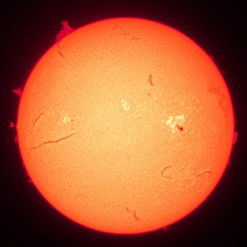 5/7昼の太陽(Hα・カラーにて)