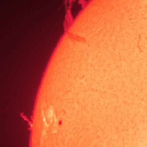 5/14夕方の太陽(Hα・プロミネンス)
